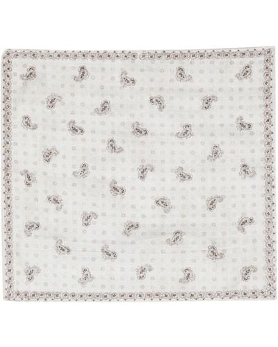 Brunello Cucinelli Paisley-print Silk Handkerchief - White