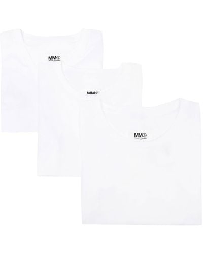 MM6 by Maison Martin Margiela Set di 3 T-shirt - Bianco