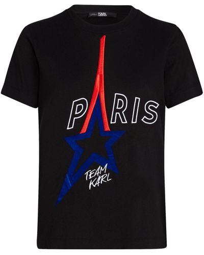 Karl Lagerfeld Paris Organic-cotton T-shirt - Black