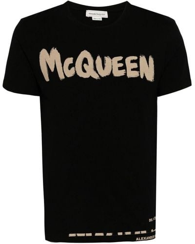 Alexander McQueen T-Shirt mit Logo-Print - Schwarz