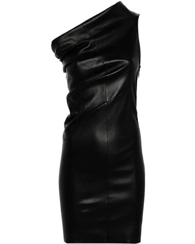 Rick Owens Athena Leren Mini-jurk - Zwart