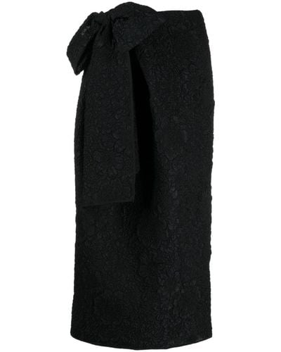 Cecilie Bahnsen Vivian Floral-cloqué Midi Skirt - Black