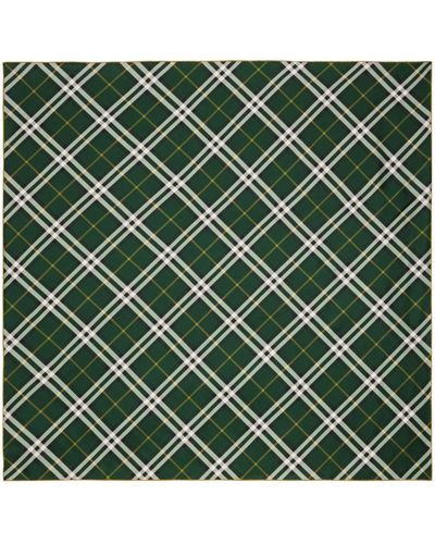Burberry Checked Silk Scarf - Green