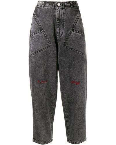 Philosophy Di Lorenzo Serafini Cropped-Jeans mit hohem Bund - Grau