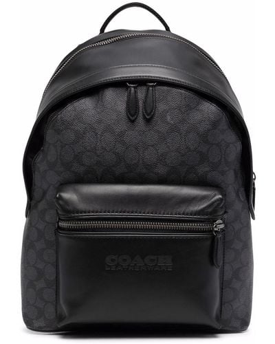 COACH Charter backpack with logo - Noir