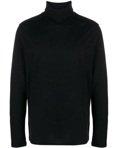 Majestic Filatures Roll-neck Fine-knit Sweater - Black