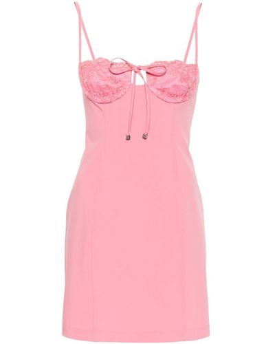 Blumarine Lace-detail Mini Dress - Pink