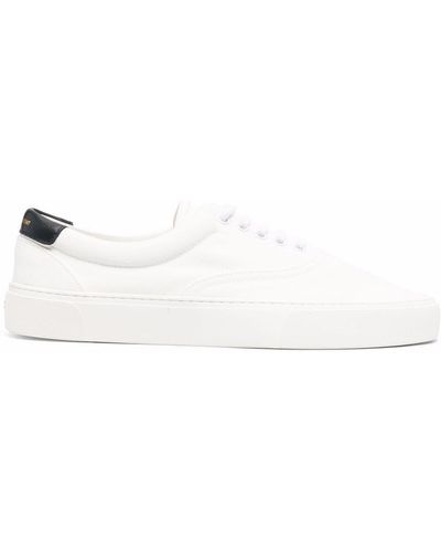 Saint Laurent Lace-up Canvas Sneakers - White