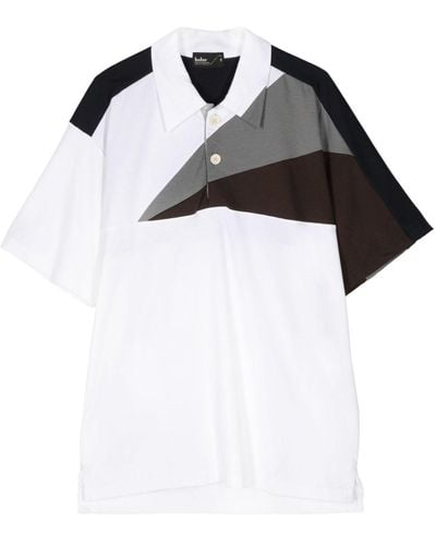 Kolor Panelled colour-block polo shirt - Schwarz