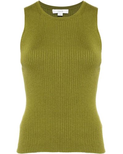Vince Ribbed Tank Top - Green