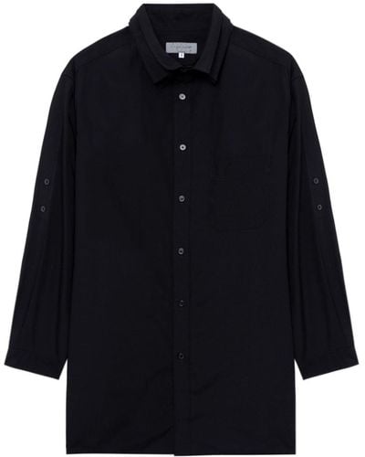 Yohji Yamamoto Layered-collar Cotton Shirt - Blue