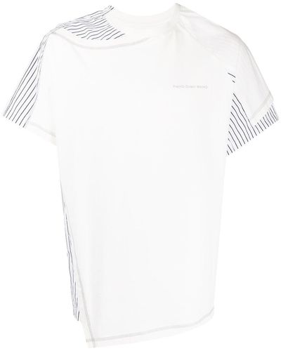 Feng Chen Wang Cotton Contrast-panel T-shirt - White