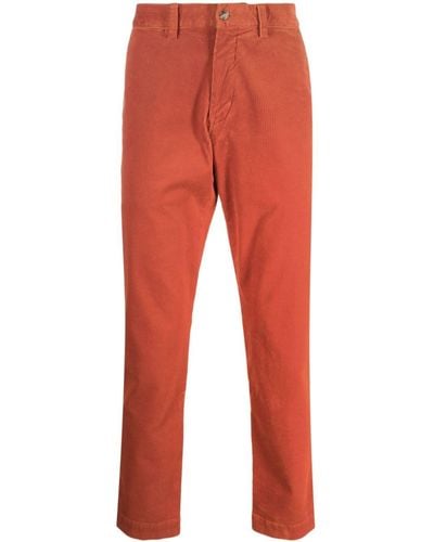 Polo Ralph Lauren Pantalones rectos de talle medio - Rojo