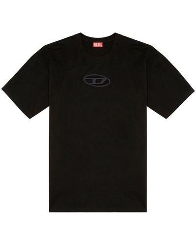 DIESEL Cut-out Organic Cotton T-shirt - Black