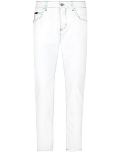 Dolce & Gabbana Cotton Regular Jeans - White