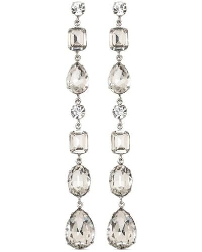 Jennifer Behr Cassia Crystal Drop Earrings - White