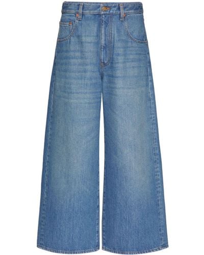 Valentino Garavani VLogo Chain Jeans mit weitem Bein - Blau