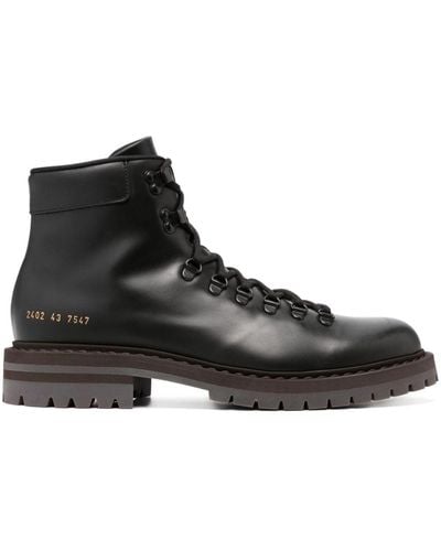 Common Projects Lace-up Leather Ankle Boots - Black
