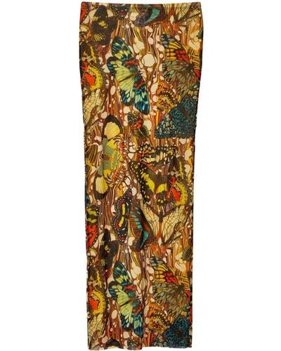 Jean Paul Gaultier Papillon Skirt Multicolour In Nylon - Metallic