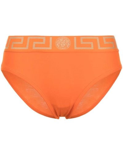 Versace Greca-waistband Briefs - Orange