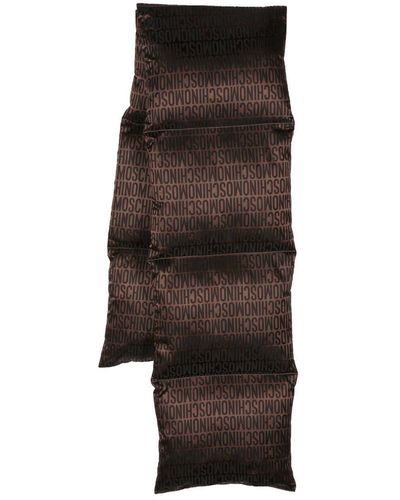 Moschino Monogram-jacquard Quilted Scarf - Brown