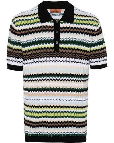 Missoni Geweven Poloshirt Met Zigzag Patroon - Groen