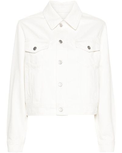 Claudie Pierlot Cropped Denim Jacket - White