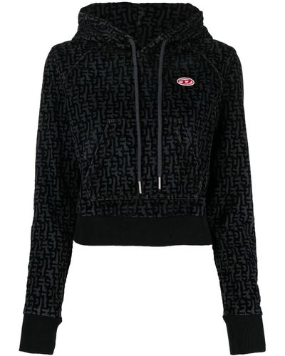 DIESEL Logo-print Cotton Hoodie - Black