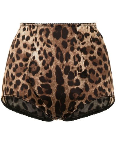 Dolce & Gabbana Slip mit Leoparden-Print - Braun