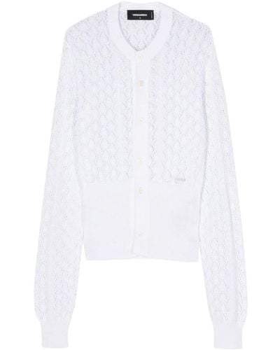 DSquared² Open-knit Cotton Cardigan - White