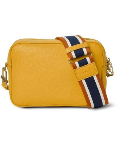 Shinola Camera Logo-debossed Crossbody Bag - Yellow