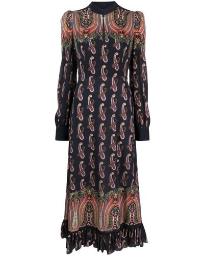 Etro Kleid mit Paisley-Print - Schwarz