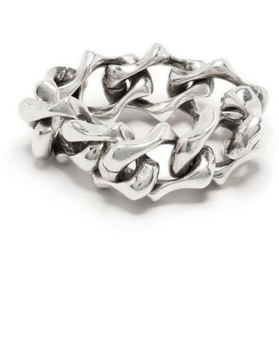 Emanuele Bicocchi Soft Sharp Link Chain Ring - White