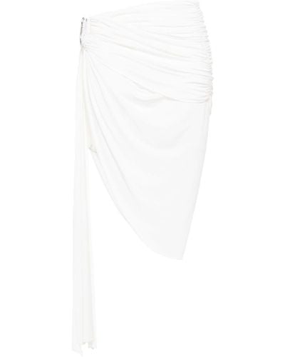 Mugler Draped Asymmetric Miniskirt - White
