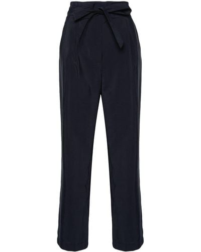 Emporio Armani Modal Trousers With Coulisse - Blue