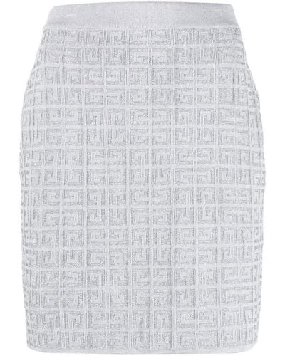 Givenchy 4g Monogram-jacquard Mini Skirt - White