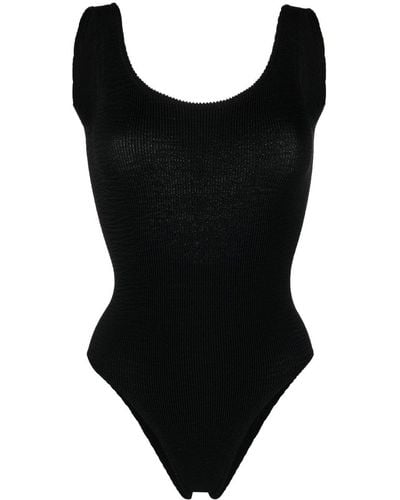 Reina Olga Papaia Crinkle Swimsuit - Black