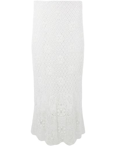 Vince Midi Crochet Skirt - White