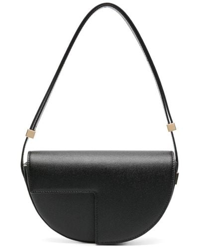 Patou Le Petit Leather Shoulder Bag - Black