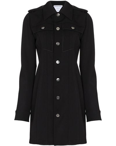 Bottega Veneta Contrast-stitching Structured Shirt Dress - Black