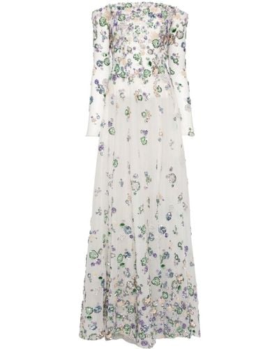 Saiid Kobeisy Sequin-embellishment Off-shoulder Dress - White