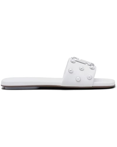 Marc Jacobs The J pearl-embellished leather sandals - Bianco