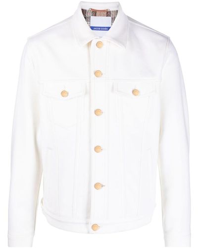 Jacob Cohen Veste boutonnée à patch logo - Blanc