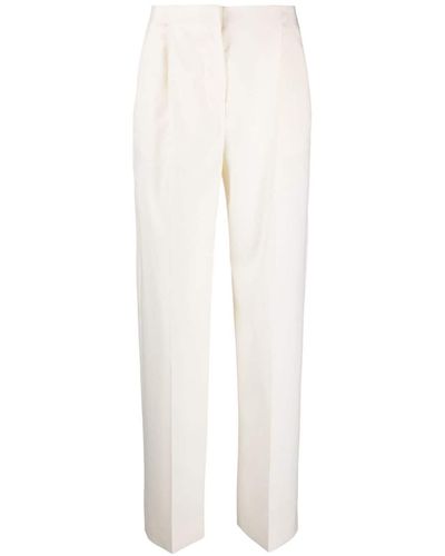Lardini Pantaloni sartoriali a vita alta - Bianco