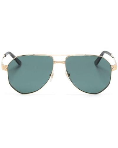 Cartier Santos Pilot-frame Sunglasses - Blue