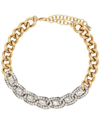 AMINA MUADDI Matthew Crystal-embellished Choker Necklace - Metallic