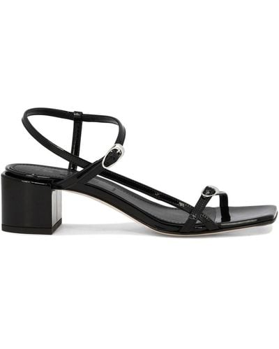 Aeyde Tash 45mm Leather Slingback Sandals - Black