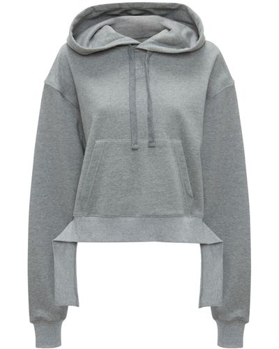 JW Anderson Deconstructed Cropped Hoodie - Grey