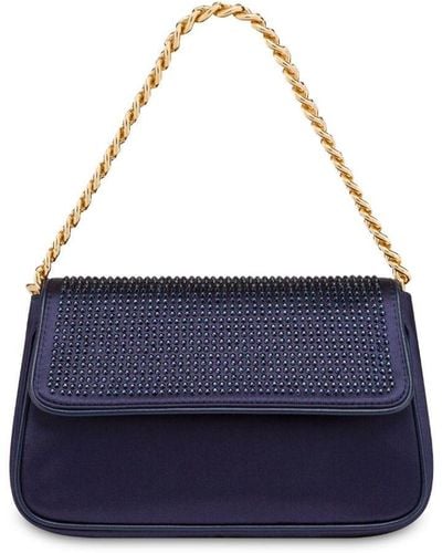 Alberta Ferretti Rhinestone-embellished Shoulder Bag - Blue