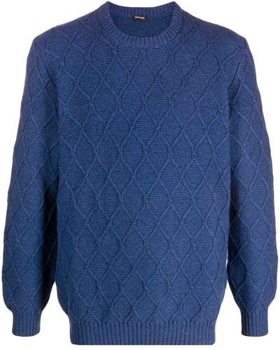 Kiton Diamond-knit Cashmere Sweater - Blue